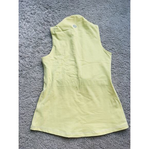 Lululemon Vintage Wrap Front Athletic Tank Top Butter Yellow 4 Tennis Sporty - Picture 3 of 7
